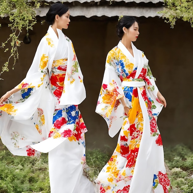 Nowoczesna wersja klasycznego japońskiego kimono noszonego przez kobiety