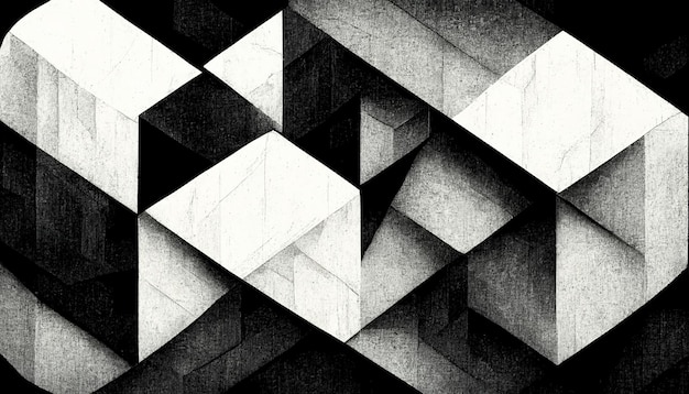 Nowoczesne abstrakcyjne dynamiczne kształty czarno-białe tło z ziarnistą teksturą papieru Sztuka cyfrowa