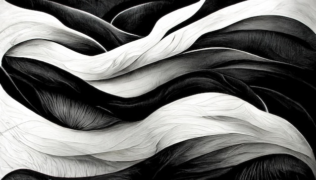 Nowoczesne abstrakcyjne dynamiczne kształty czarno-białe tło z ziarnistą teksturą papieru Sztuka cyfrowa