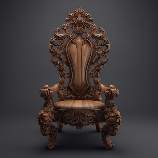 Nowoczesne antyczne najlepsze luksusowe drewniane krzesło meble obraz obraz generowany przez AI