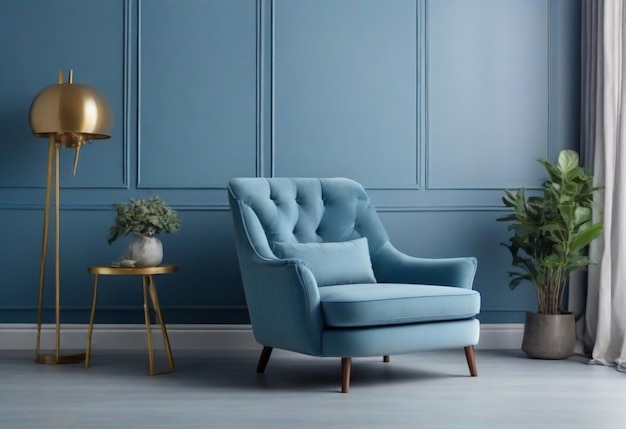 Zdjęcie nowoczesne i luksusowe wygodne krzesło izolowane na tle pomieszczenia ai generowane