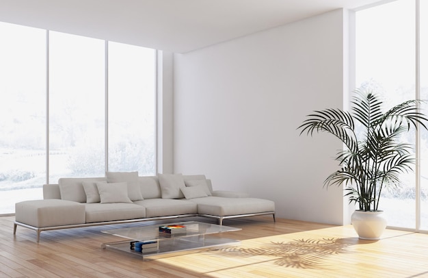 Nowoczesne jasne wnętrza ilustracja renderowania 3D