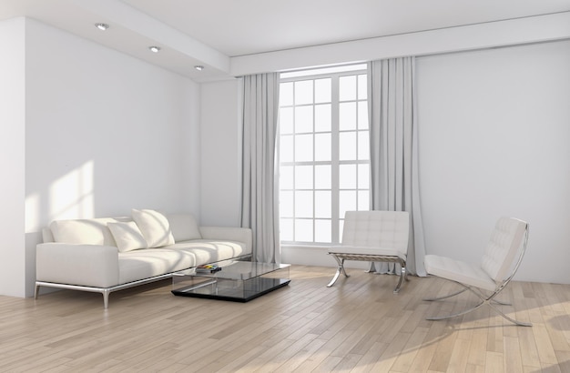 Nowoczesne jasne wnętrza ilustracja renderowania 3D