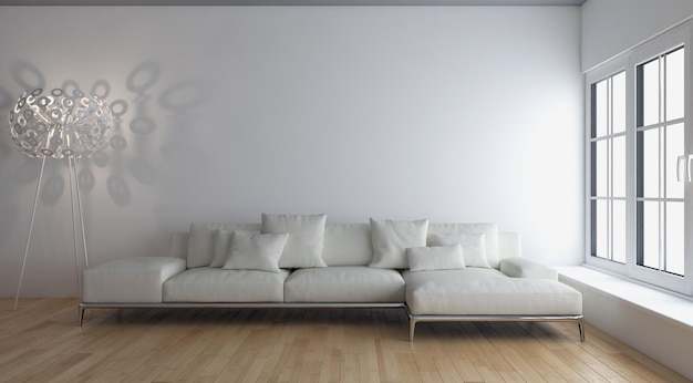Nowoczesne jasne wnętrza ilustracja renderowania 3D