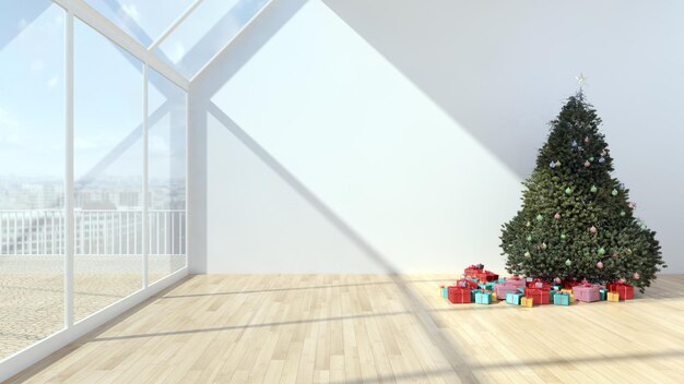 Nowoczesne jasne wnętrza pokoju ilustracja renderowania 3D