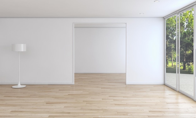 Nowoczesne jasne wnętrza pusty pokój ilustracja renderingu 3D