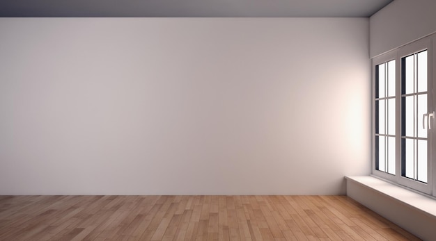 Nowoczesne jasne wnętrza pusty pokój ilustracja renderowania 3D