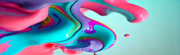 Nowoczesne kolorowe tło panoramiczne tapety banner Generative AI