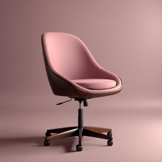 nowoczesne krzesło biurowe wykonane z różowej skóry