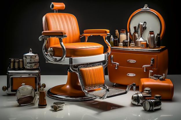 Nowoczesne krzesło fryzjerskie w zakładzie fryzjerskim