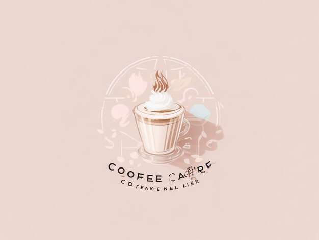 Zdjęcie nowoczesne logo kawy w jasnych pastelowych kolorach