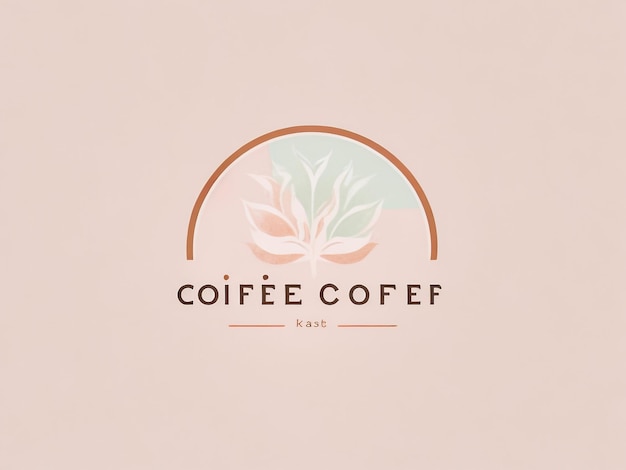 Zdjęcie nowoczesne logo kawy w jasnych pastelowych kolorach
