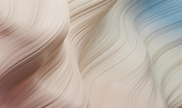 Nowoczesne miękkie odcienie kolorowy plakatkolor dynamiczny przepływ fal Płynne faliste kształty abstrakcyjne holograficzne faliste tło 3DCyfrowe tło Renderowanie 3d skręconych linii Nowoczesny projekt tła