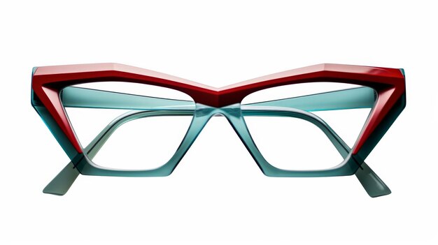 Zdjęcie nowoczesne okulary geometryczne na białym tle
