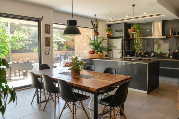 Nowoczesne projektowanie wnętrz w wysokiej rozdzielczości przebudowanej kuchni i salonu w Izraelu