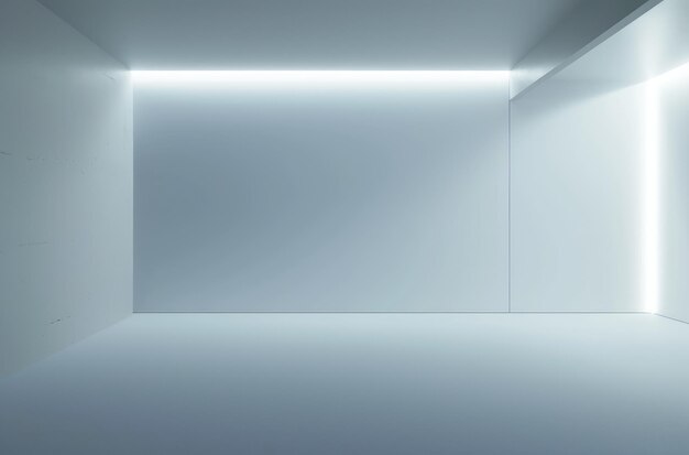 Nowoczesne puste wnętrze galerii z oświetlonym pasem LED