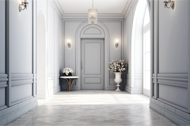 Zdjęcie nowoczesne renderingi korytarzy w stylu europejskim