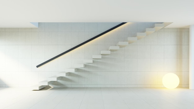Nowoczesne renderowanie 3D wnętrza schodów