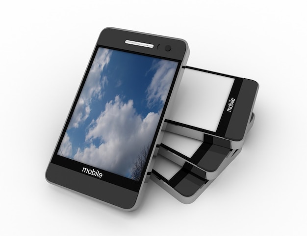 Zdjęcie nowoczesne telefony komórkowe z ekranem dotykowym