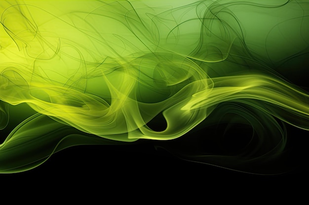 Zdjęcie nowoczesne tło z efektem dymu łączącym kolor żółty i zielony