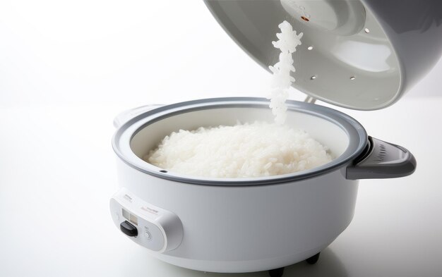 Zdjęcie nowoczesne urządzenie do gotowania ryżu z funkcją gotowania na parze do celów kulinarnych