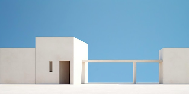 Nowoczesny budynek minimalizm abstrakcyjny wygląd zewnętrzny Generative AI