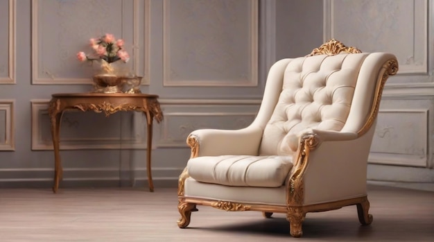 Zdjęcie nowoczesny i luksusowy wygodny fotel odizolowany na tle pokoju