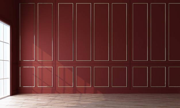 Nowoczesny klasyczny wzór dekoracji ściennej i drewnianej podłogi 3d rendering