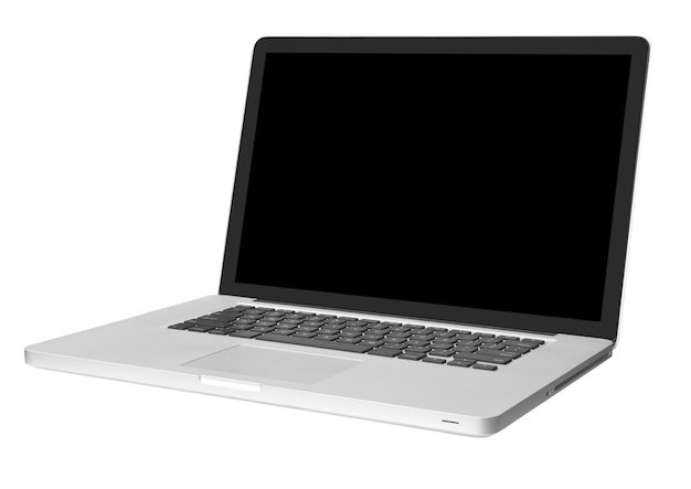 Nowoczesny laptop na białym tle biały z cienia