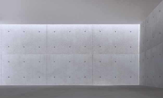Nowoczesny loft z pustym salonem i betonową ścianą