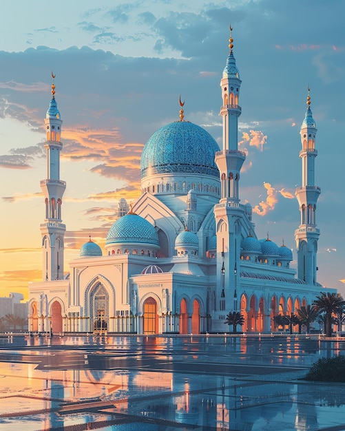 Nowoczesny meczet z elegancką architekturą
