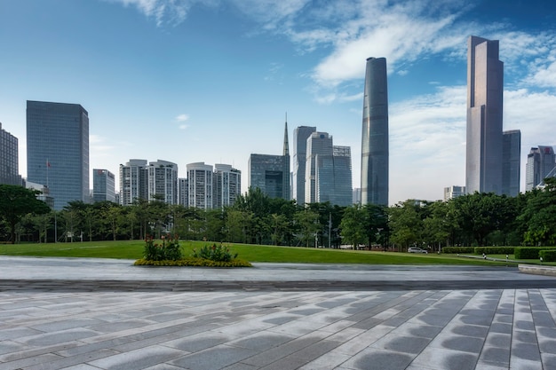 Zdjęcie nowoczesny miejski krajobraz architektoniczny guangzhou, chiny