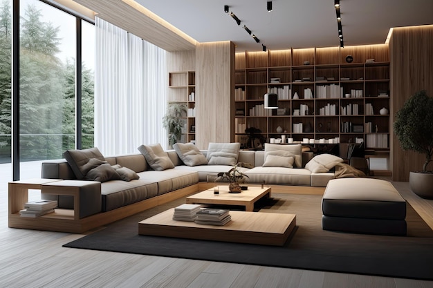 Nowoczesny minimalistyczny styl jest stosowany do projektowania wnętrz domu