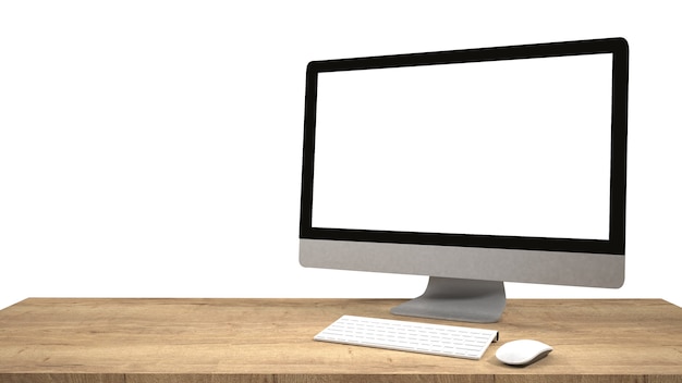 Nowoczesny monitor komputerowy z płaskim ekranem. Komputerowy pokaz odizolowywający na białym tle.