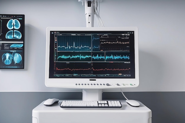 Zdjęcie nowoczesny monitor medyczny z ekg w technologii sprzętu medycznego kliniki