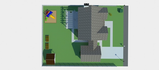 Nowoczesny piękny dom. ilustracja 3D