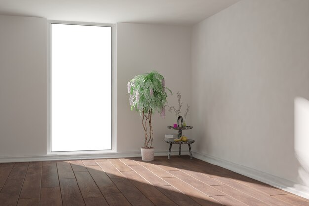 Nowoczesny piękny wystrój wnętrza pokoju ilustracja 3D
