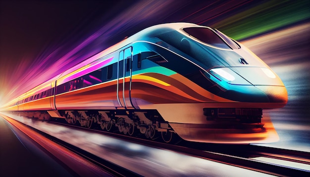 Nowoczesny pociąg dużych prędkości Generative Ai