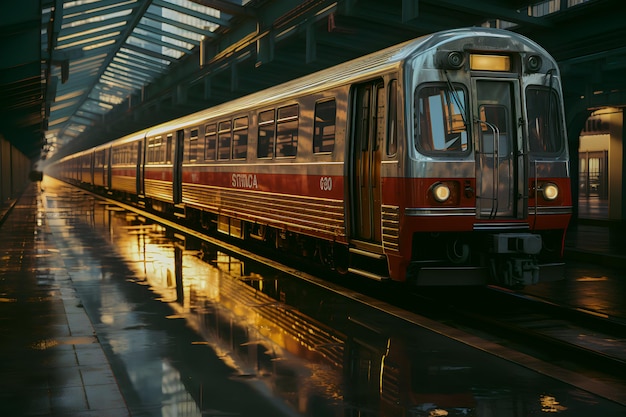 Nowoczesny pociąg dużych prędkości na stacji metra