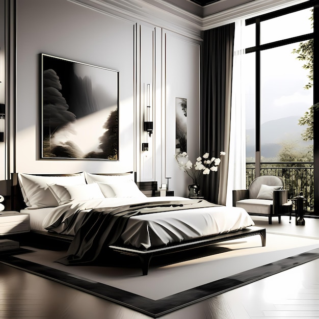 Zdjęcie nowoczesny projekt wnętrza sypialni