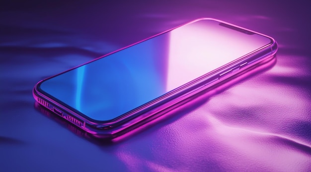 Nowoczesny smartfon z odblaskowym ekranem w czystym projekcie