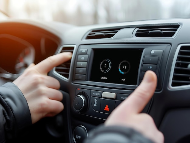nowoczesny system klimatyzacji dla samochodu osobowego wygodne ustawienia zła temperatura zimno i ciepło
