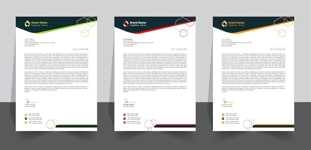nowoczesny szablon wzornictwa nagłówka do listów Printable size letterhead Business Pad