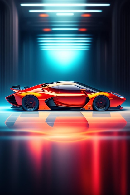 Nowoczesny szybki samochód sportowy Futuristyczna koncepcja samochodu sportowego Generatywna sztuczna inteligencja