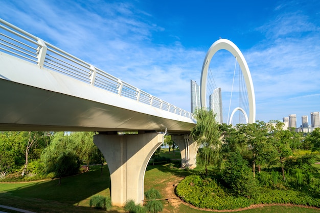 Nowożytny most lokalizować w Nanjing, Chiny