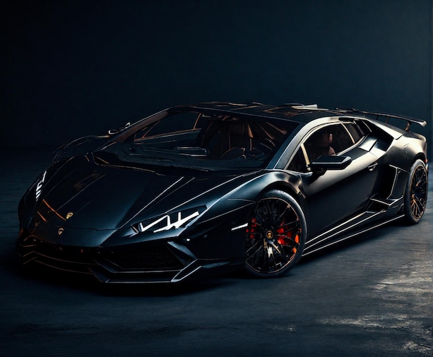 Zdjęcie nowy czarny lamborghini.