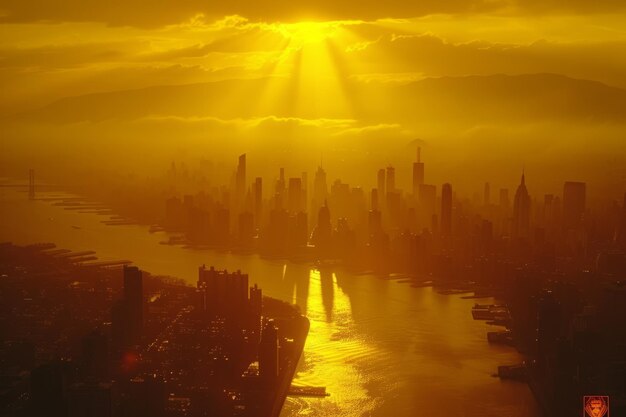 Nowy Jork kąpiący się w złotym świetle słonecznym