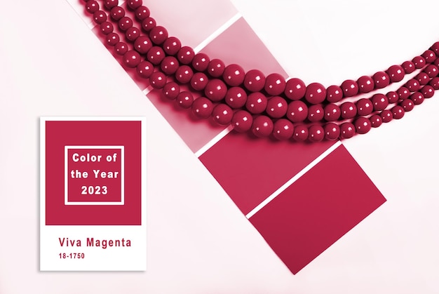 Nowy modny kolor PANTONE 18-1750 Viva Magenta w 2023 roku