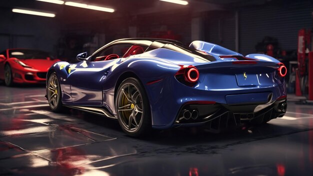 Nowy parking Ferrari w garażu.