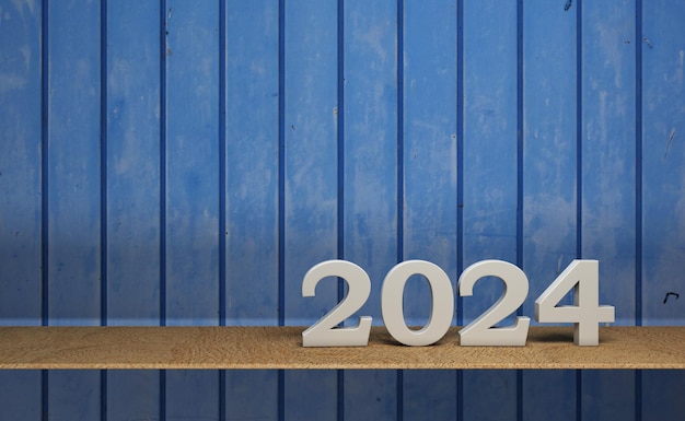 Nowy rok 2024 koncepcja kreatywnego projektowania 3d renderowanego obrazu